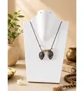 Hare Krishna Engraved Pendant with Wooden Beads