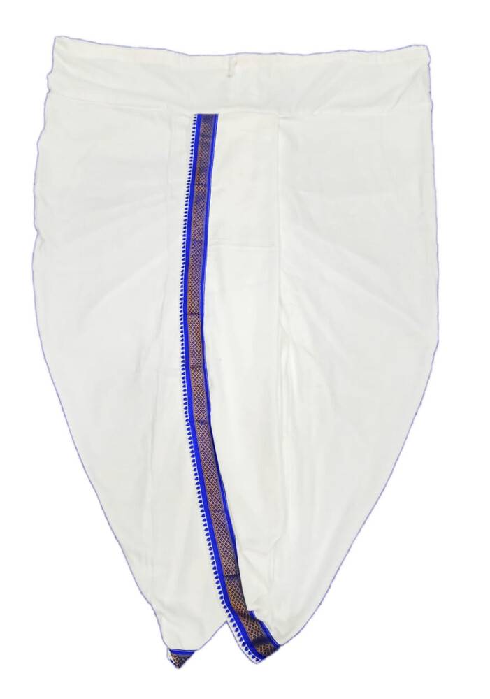 Dhoti Bengali Ready-Made Natural Colors Trouser -- Thick Border