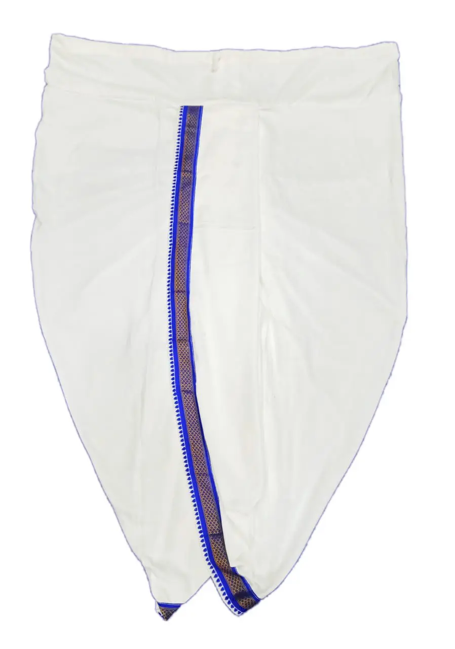 Dhoti Colored Ready-Made Trouser -- Thick Border