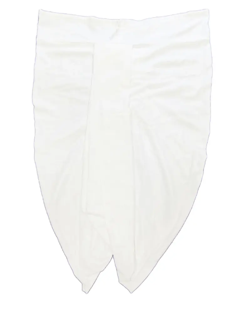 Dhoti White Ready-Made Trouser -- Fancy Borders