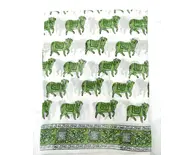 Sari, Cotton -- Cow Print on White Background