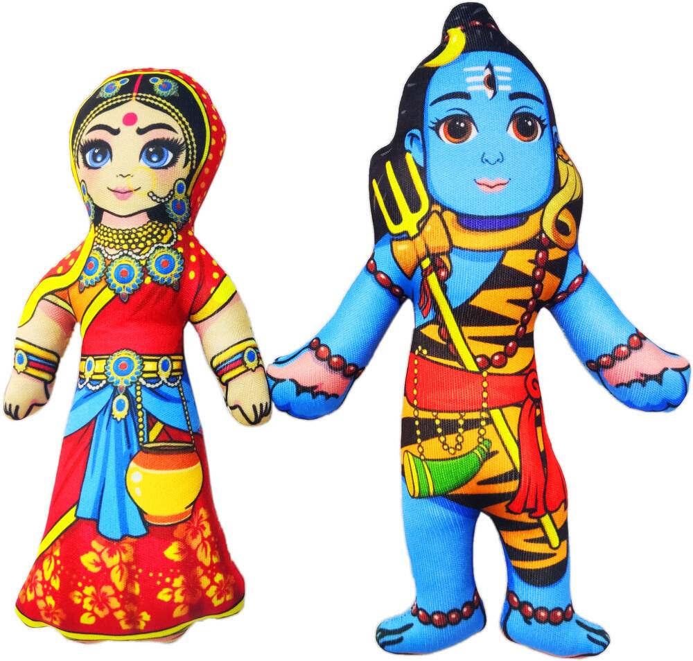 Childrens Stuffed Toy: Lord Shiva with Parvati (Approx. 9