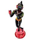 Painted Brass Standing Black Krishna (9\")