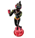 Painted Brass Radha Krishna Deities (9\")