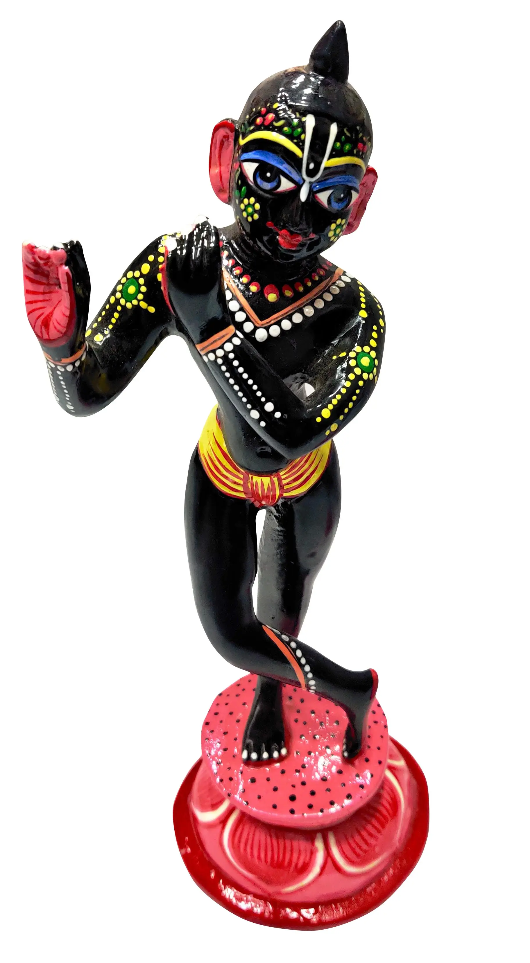 Painted Brass Standing Srimati Radharani (8.5\")
