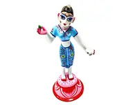 Painted Brass Standing Srimati Radharani (9")