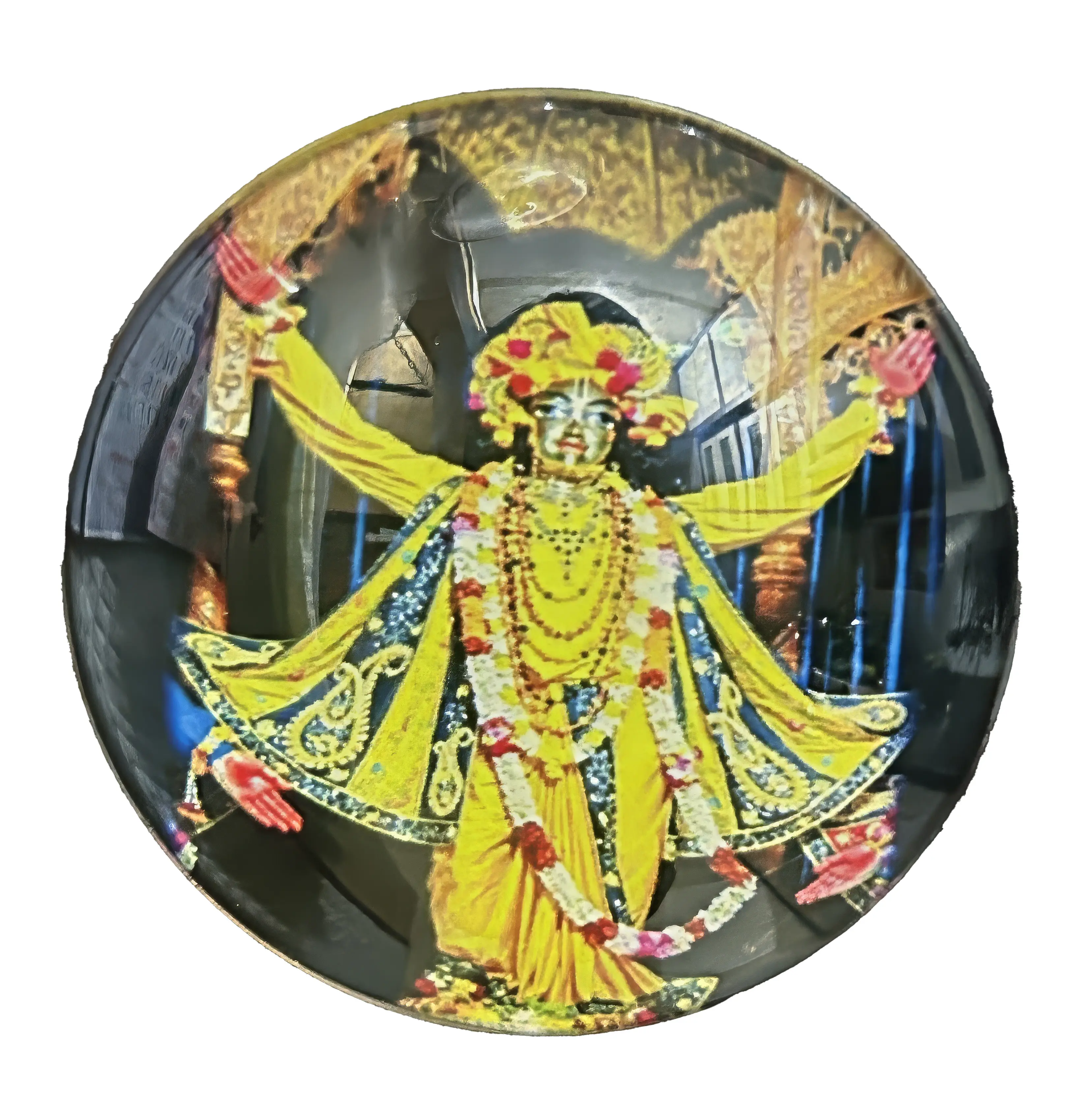 Round Krishna with Cow Magnet (2.3\" - 5.3 cm)