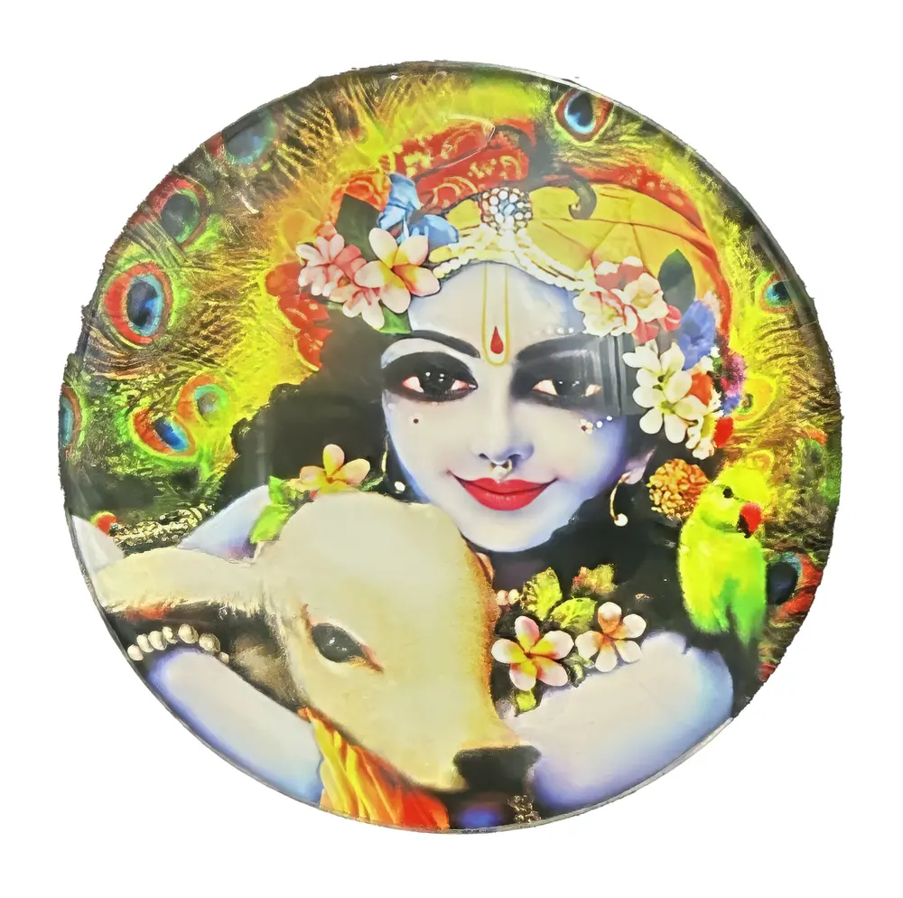 Round Damodar with Mother Yasoda Magnet (2.3\" - 5.3 cm)