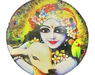 Round Krishna with Cow Magnet (2.3" - 5.3 cm)