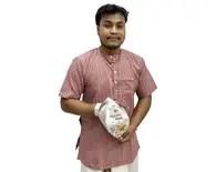 Kurta -- Cotton Khadi Color Pattern