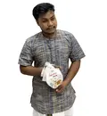 Kurta -- Cotton Khadi Color Pattern