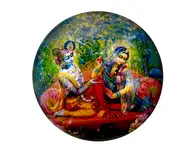 Round Radha-Krishna Magnet (2.3" - 5.3 cm) Round Radha-Krishna Magnet (2.3" - 5.3 cm)
