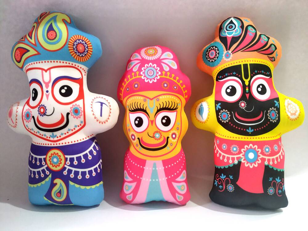 Lord Jagannatha, Baladeva and Lady Subhadra -- Childrens Stuffed Toy