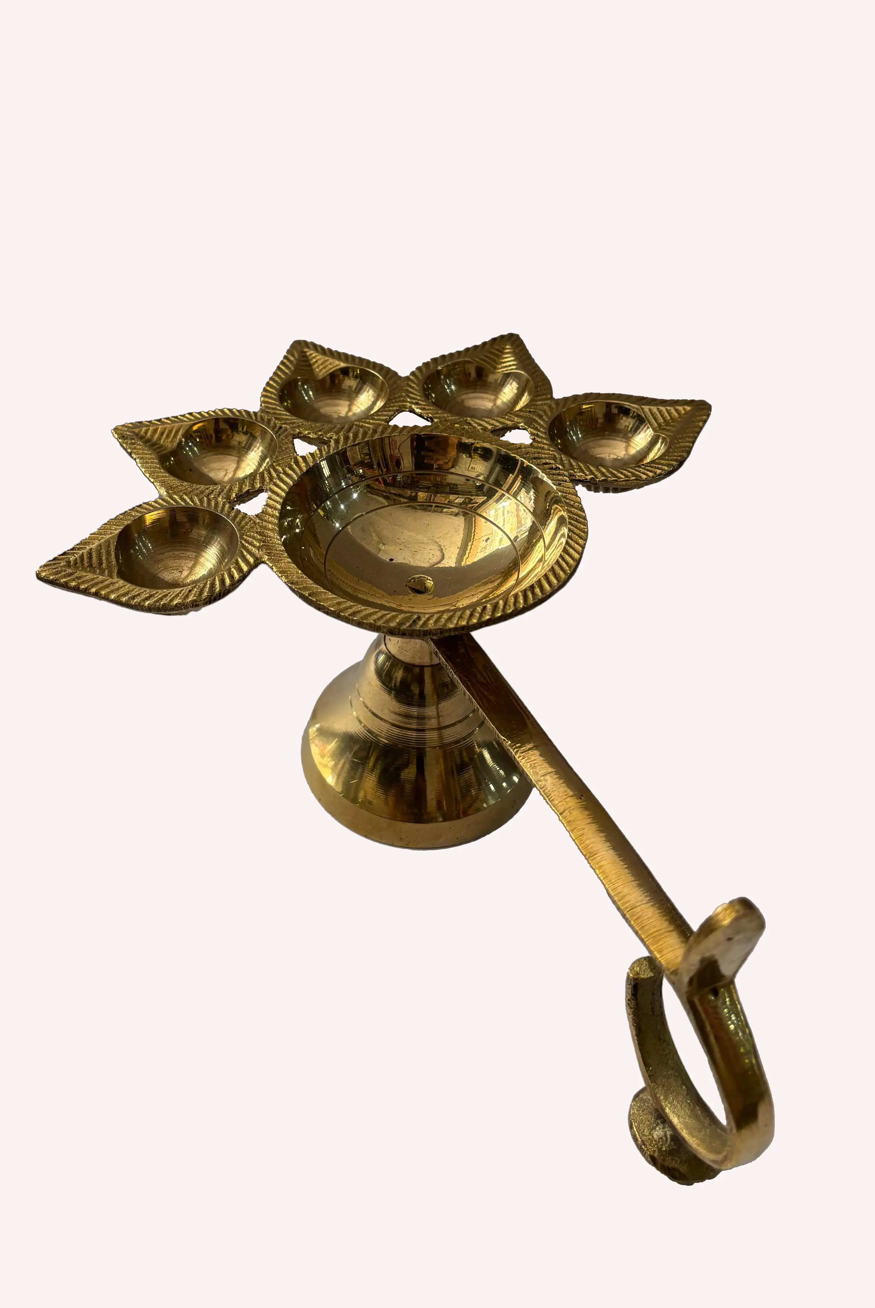 Five Ghee Wick Lamp -- Brass