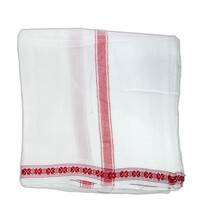 Dhoti White Jute with Color Border