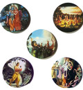 Krishna Decoration Magnets -- Radha, Krishna, Gaura Nitai, Prabhupada etc. (5-pack)