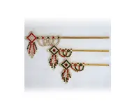 Krishna's Flute -- Diamond Pattern (Red, Green & White)