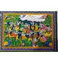 Wall Hanging -- Krishna\'s Rasa-Lila Dance with Radharani and Gopis (30\"x40\")