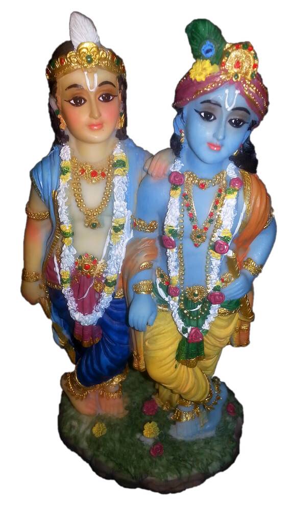 Krishna and Balarama Polyresin Figure (6.5\" high)