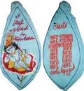 Krishna On Flower with Mahamantra on Back Bead Bag (Embroidered)