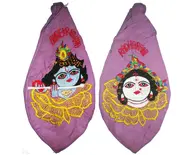 Krishna in mid of Flower Petals with Radha on Back Japa Bead Bag (Embroidered)