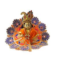 Laddu Gopal Crown and Necklace Set -  Blue & Red Diamonds