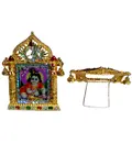 Laddu Gopal Golden Picture Stand with Om Sign