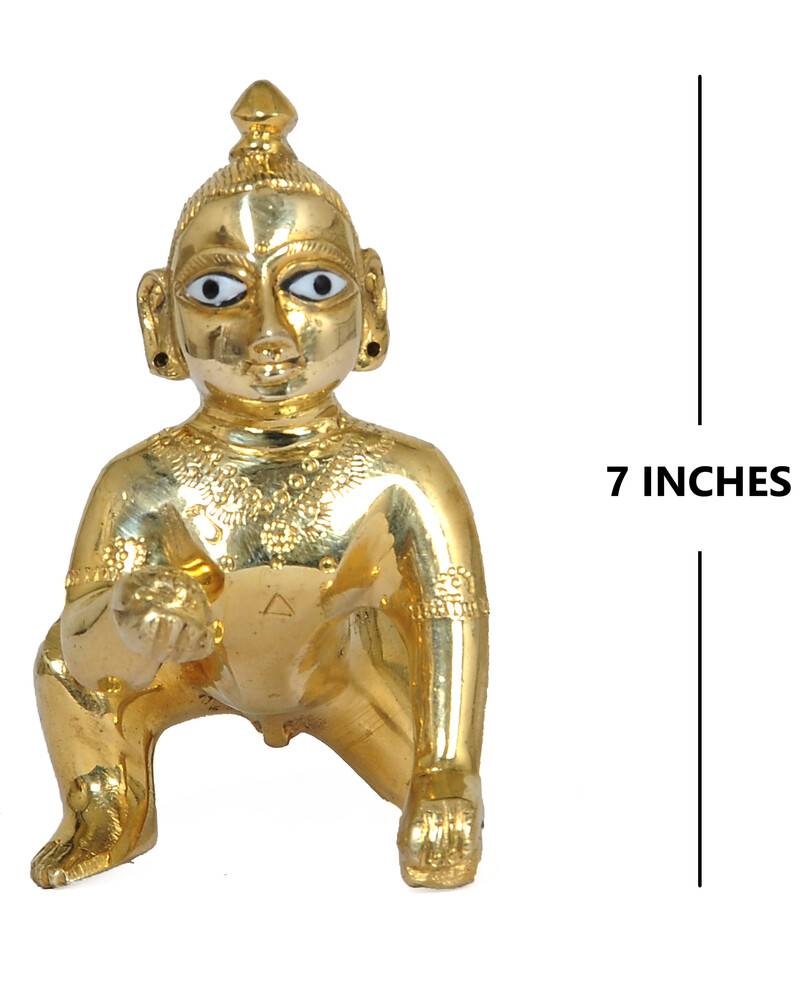 Laddu Gopal Brass Deity 12\"