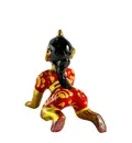 Radharani Painted Brass Sitting Deity