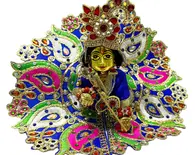 Laddu Gopal Royal Blue Paisley Gem Attire