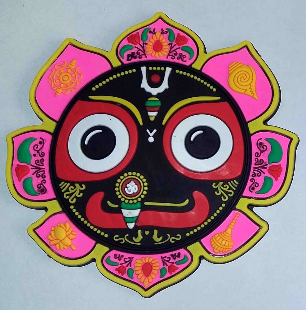 Large Jagannatha with Pink Lotus Magnet