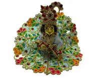 Laddu Gopal Light Blue Floral Pearl Attire