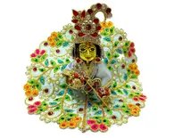 Laddu Gopal Light Blue Floral Pearl Attire