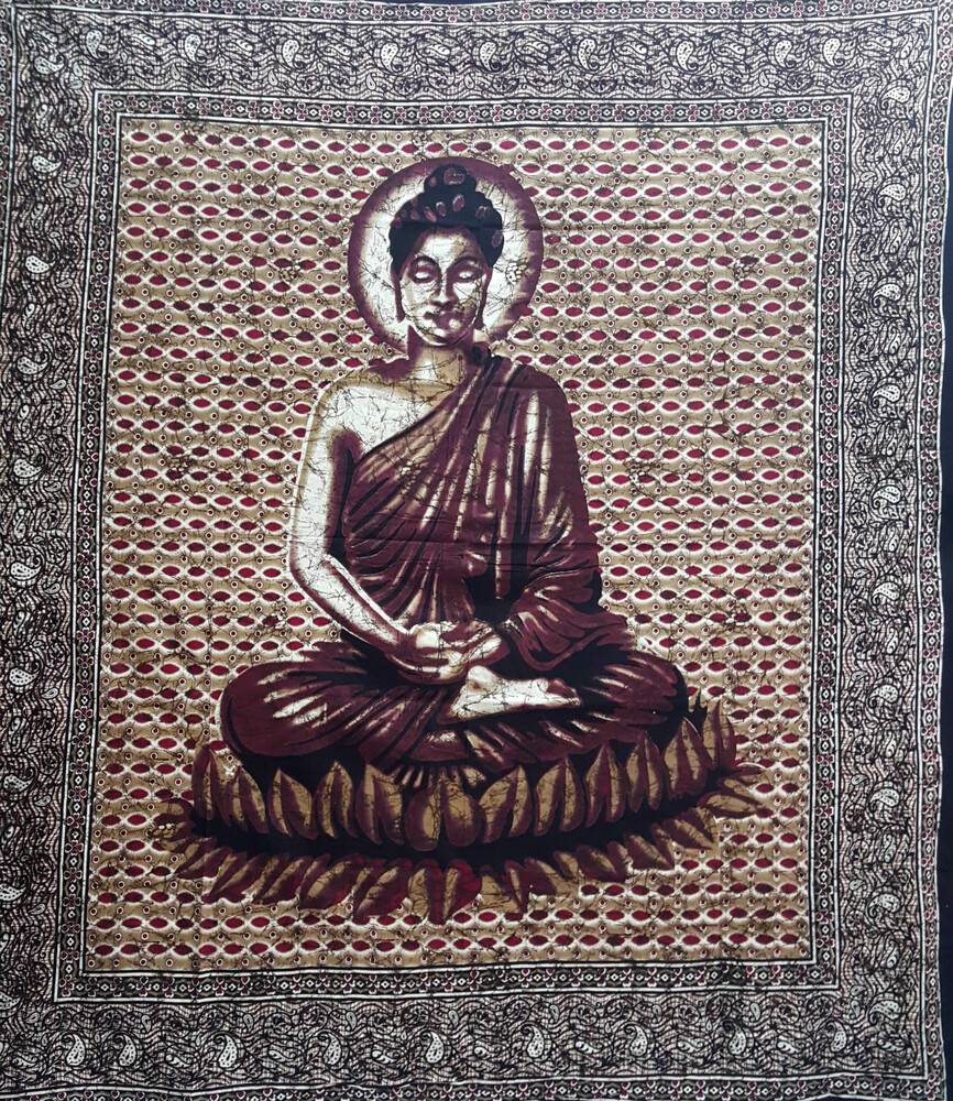 Lord Buddha Backdrop Cotton Print (220x210 cm)