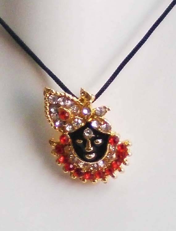 Lord Krishna Diamond Pendant with Black Thread