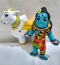 Lord Shiva and Nandi Bull Dolls -- Childrens Stuffed Toy