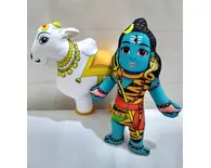 Lord Shiva and Nandi Bull Dolls -- Childrens Stuffed Toy