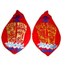 Lotus Feet of Sri Radha & Krishna Japa Bead Bag