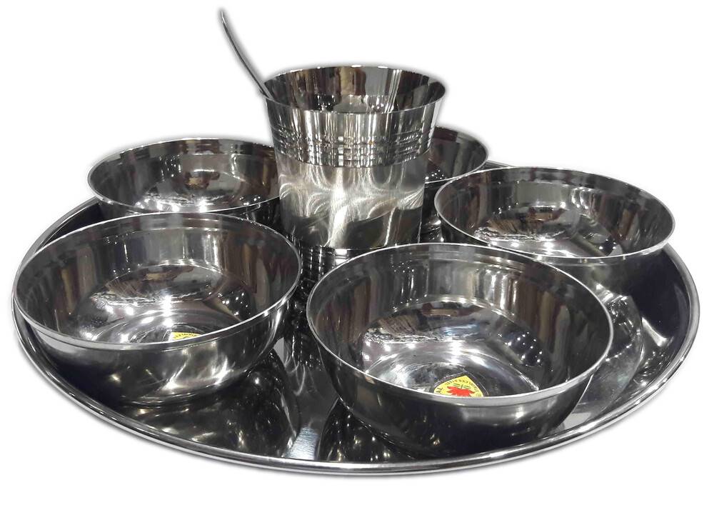 Thali Prasadam Plate Sets -- Stainless Steel