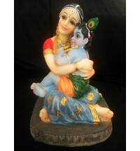 Mother Yasoda with Baby Krishna Polyresin Figure (5" high)