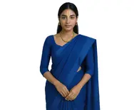 Mulmul Plain Sari with Border - Pure Cotton