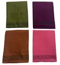 Mulmul Plain Sari with Border - Pure Cotton