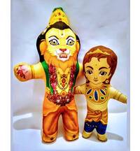 Lord Nrsimha and Prahlad Maharaja Dolls -- Childrens Stuffed Toy