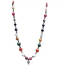 Nav Ratna Necklace (9 Gems / Navratan Mala) Round Shape 14\"