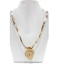 Tulsi Necklace with Pendant -- Big Lotus Feet of the Lord