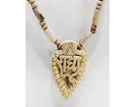 Tulsi Necklace with Pendant -- Radha's Name (Big)