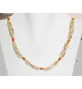 Tulsi Neck Beads - 3 Strand w/ Orange & Round Beads