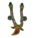 Crown and Necklace Set -- Chain of Colorful Diamonds & Thread Work (pair)