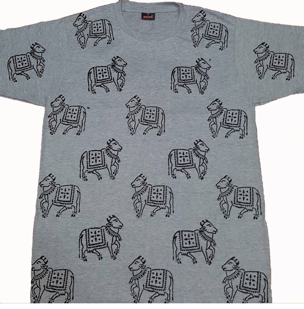 T-Shirt: All Over Cow Hand Print