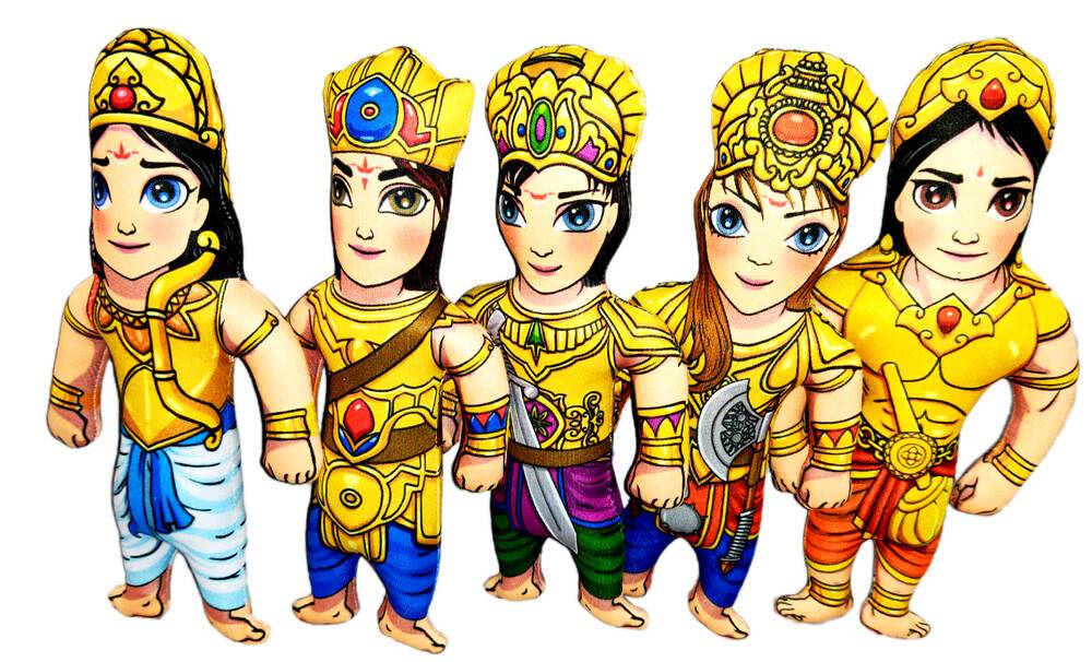 Childrens Stuffed Toys: Panca Pandavas (Yudhishtra,Bhima,Arjuna,Nakula,Sahadeva)